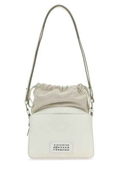MAISON MARGIELA | Ivory leather and fabric 5AC bucket bag