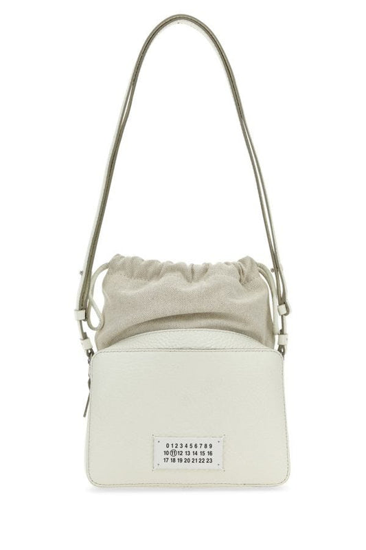 MAISON MARGIELA | Ivory leather and fabric 5AC bucket bag