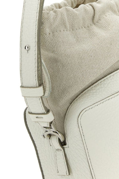 MAISON MARGIELA | Ivory leather and fabric 5AC bucket bag