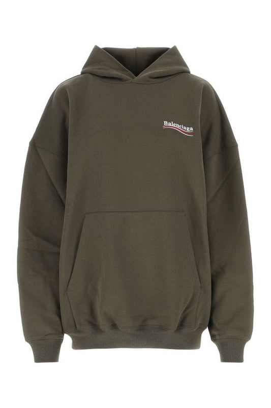 BALENCIAGA | Military green cotton oversize sweatshirt