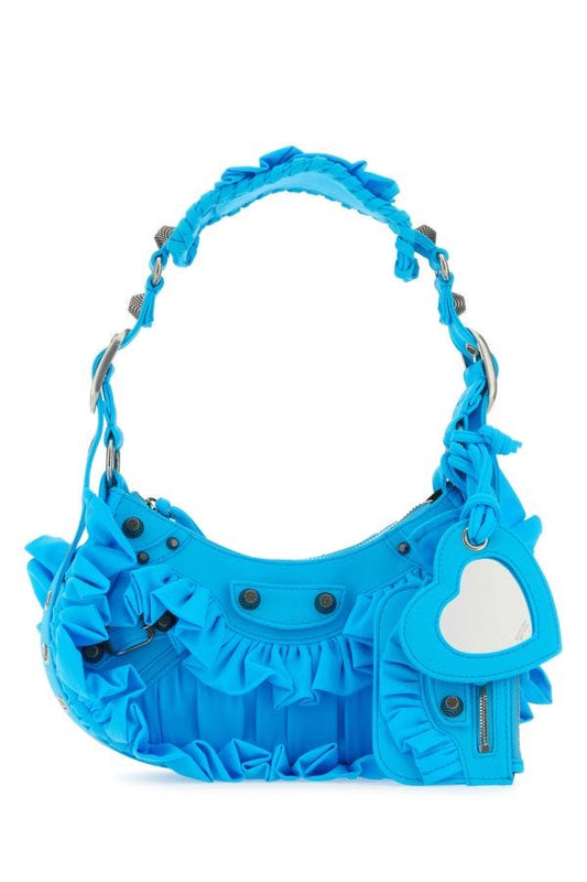 BALENCIAGA | Turquoise fabric Le Cagole XS shoulder bag