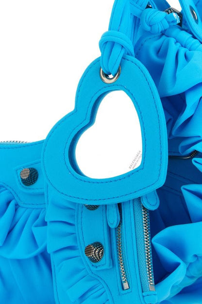 BALENCIAGA | Turquoise fabric Le Cagole XS shoulder bag