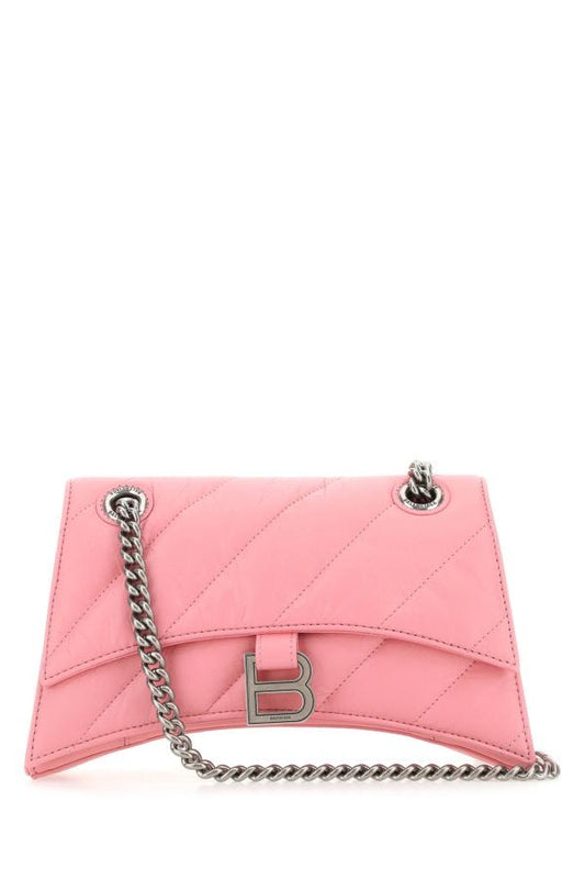 BALENCIAGA | Pink leather Crush S shoulder bag