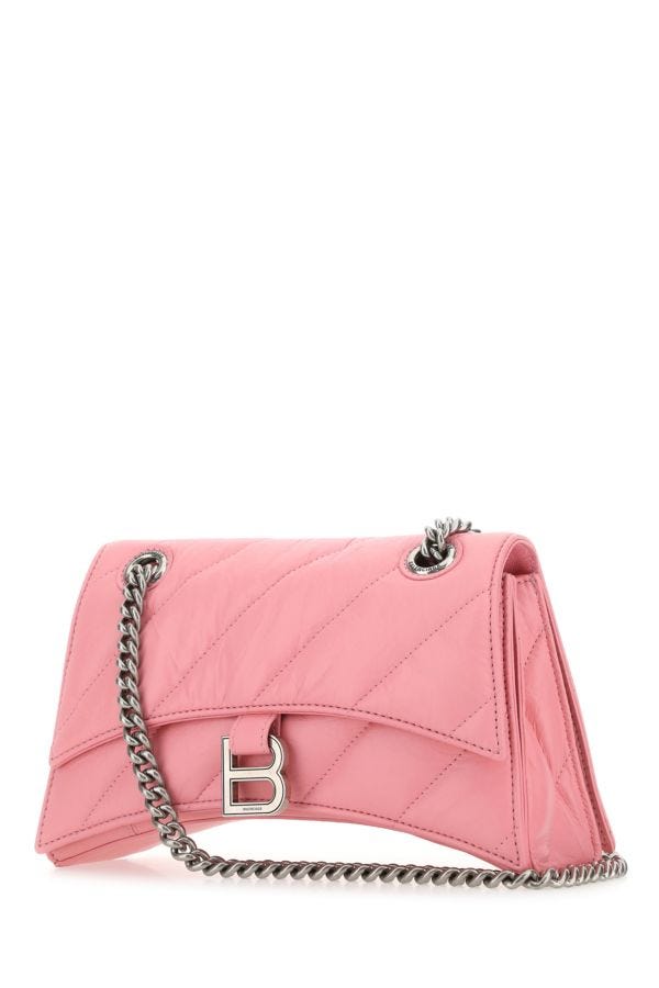 BALENCIAGA | Pink leather Crush S shoulder bag