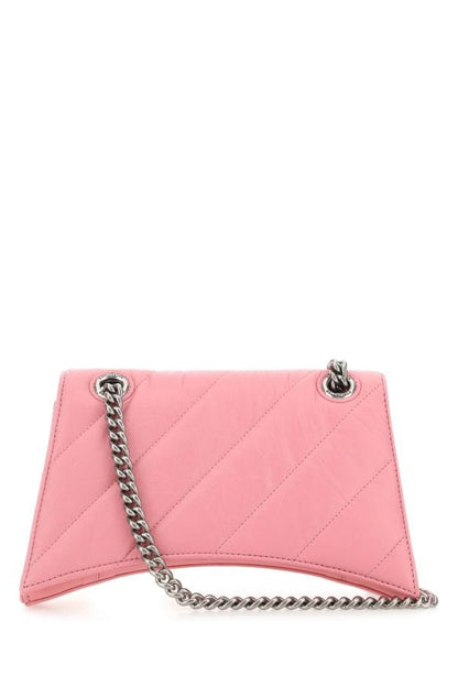 BALENCIAGA | Pink leather Crush S shoulder bag