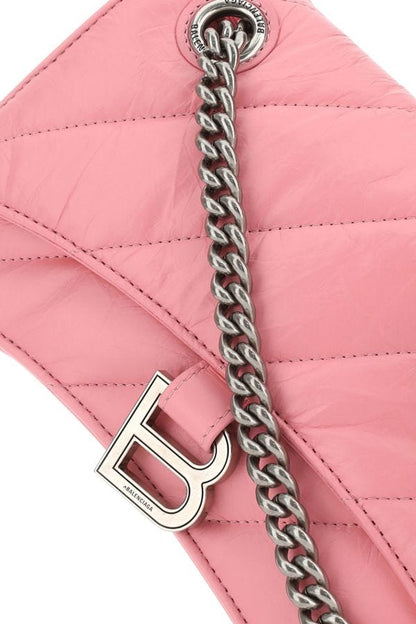 BALENCIAGA | Pink leather Crush S shoulder bag