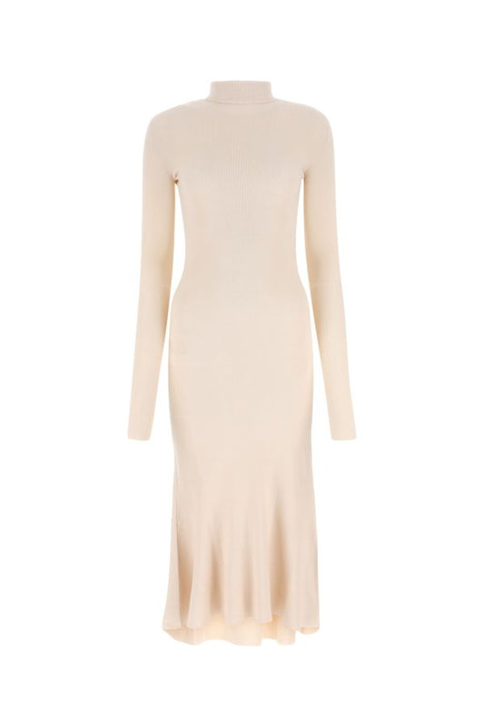 BALENCIAGA | Sand silk blend dress