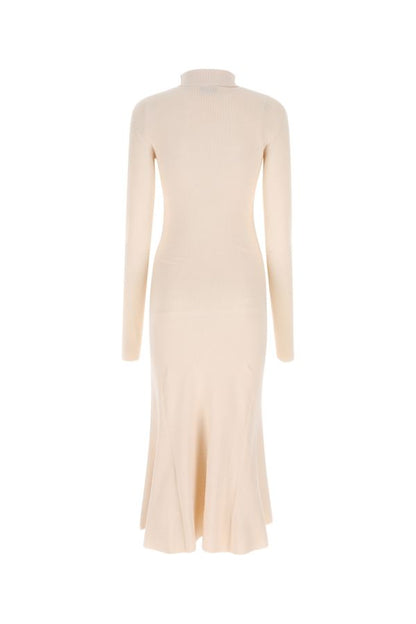 BALENCIAGA | Sand silk blend dress