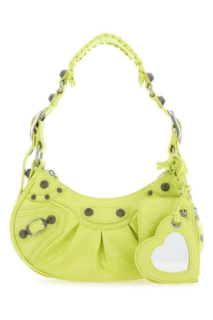 BALENCIAGA | Yellow nappa leather Le Cagole XS shoulder bag