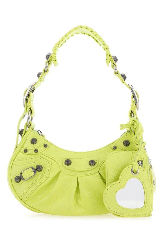 BALENCIAGA | Yellow nappa leather Le Cagole XS shoulder bag