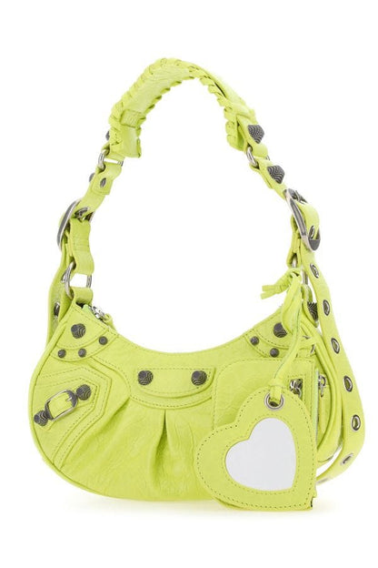 BALENCIAGA | Yellow nappa leather Le Cagole XS shoulder bag