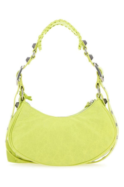 BALENCIAGA | Yellow nappa leather Le Cagole XS shoulder bag