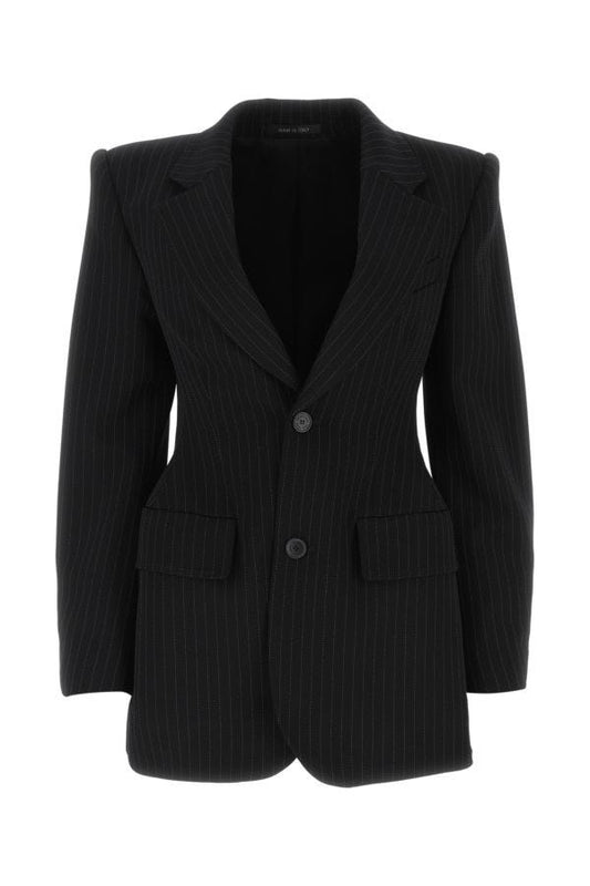 BALENCIAGA | Embroidered stretch wool Hourglass blazer