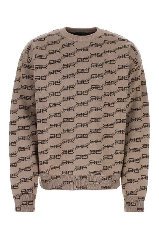 BALENCIAGA | Embroidered stretch cotton blend oversize sweater