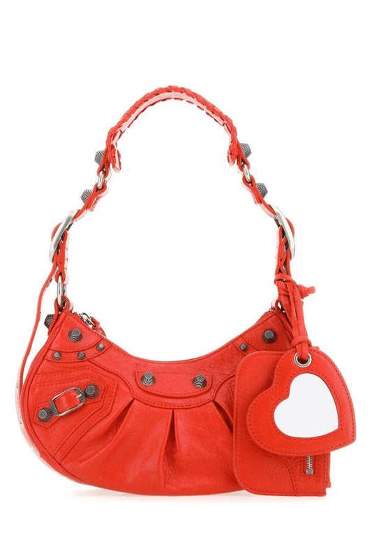 BALENCIAGA | Red nappa leather Le Cagole XS shoulder bag
