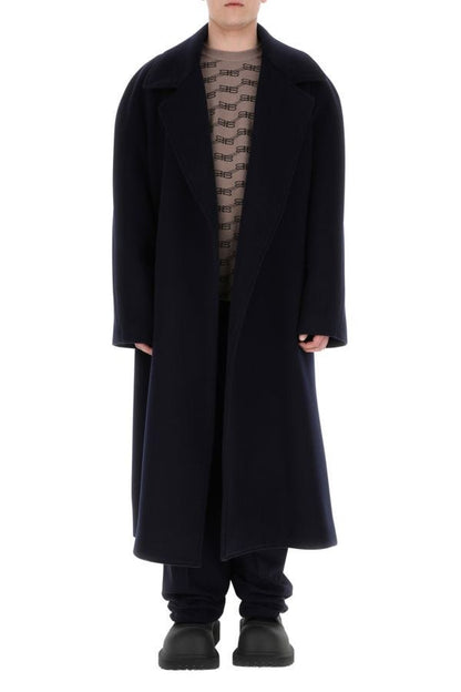 BALENCIAGA | Navy blue twill wide-leg pant