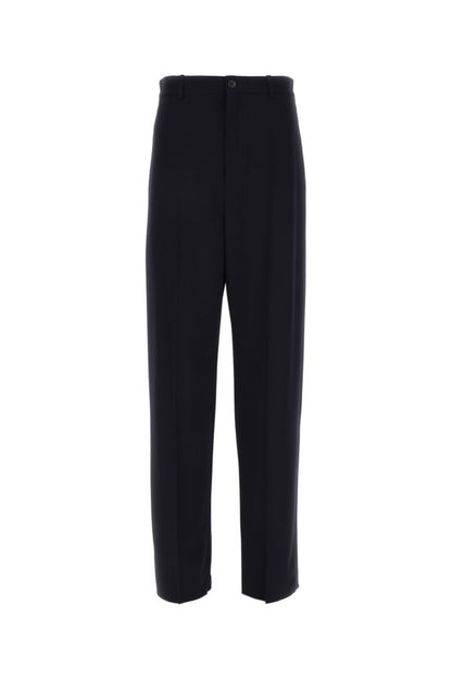 BALENCIAGA | Navy blue twill wide-leg pant