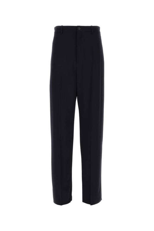 BALENCIAGA | Navy blue twill wide-leg pant