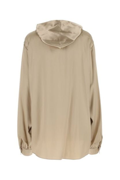 BALENCIAGA | Cappuccino satin oversize shirt