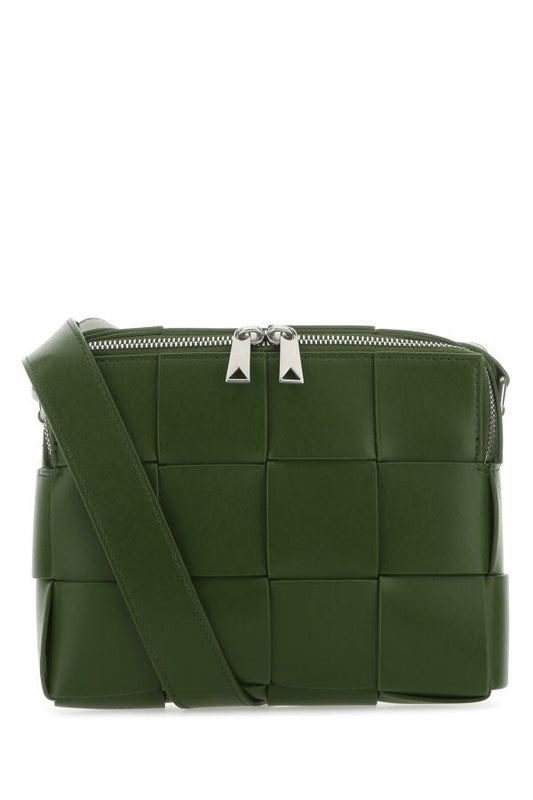 BOTTEGA VENETA | Olive green leather Cassette Camera crossbody bag