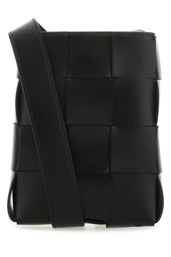 BOTTEGA VENETA | Black leather phone case