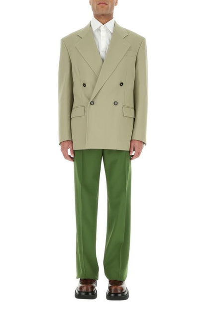 BOTTEGA VENETA | Pastel green stretch wool oversize blazer