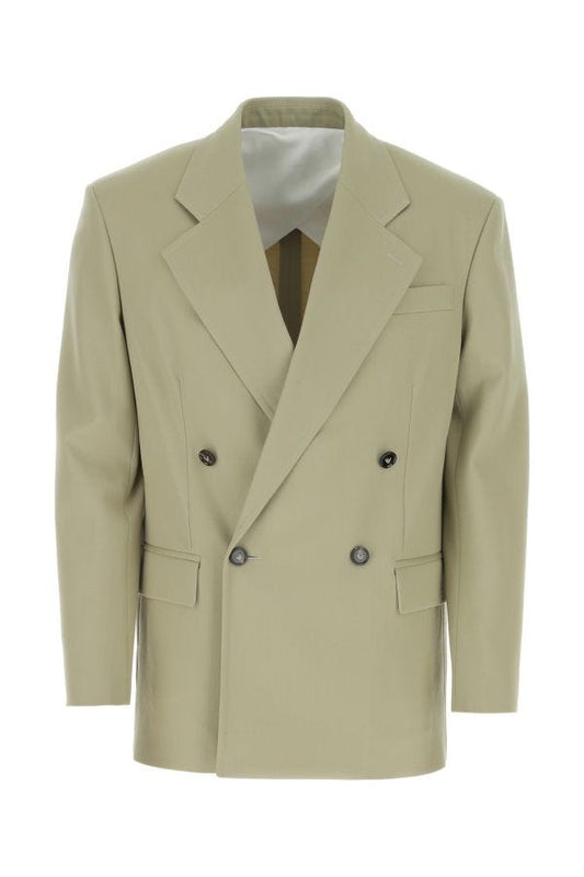 BOTTEGA VENETA | Pastel green stretch wool oversize blazer