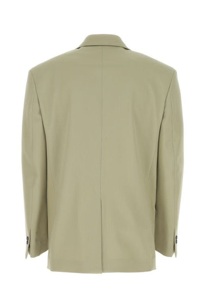 BOTTEGA VENETA | Pastel green stretch wool oversize blazer