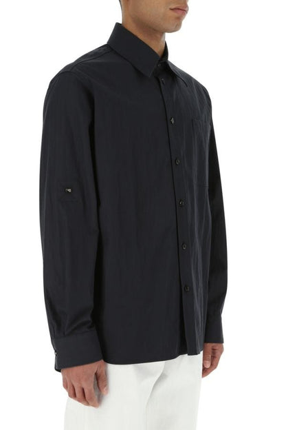 BOTTEGA VENETA | Midnight blue cotton blend shirt