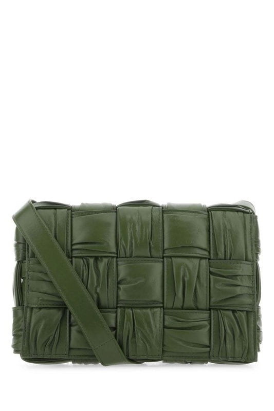 BOTTEGA VENETA | Olive green leather Cassette crossbody bag