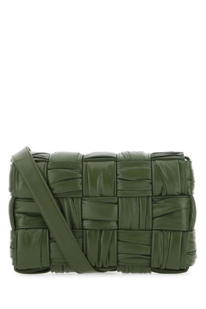 BOTTEGA VENETA | Olive green leather Cassette crossbody bag