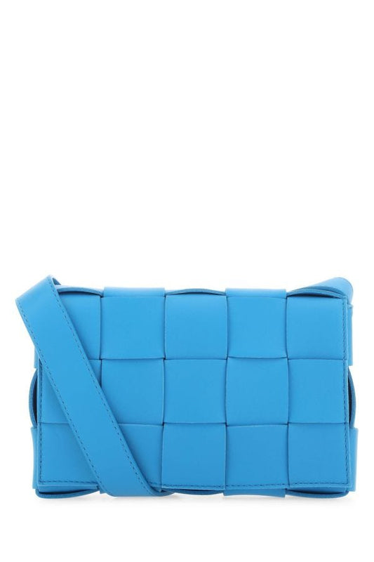 BOTTEGA VENETA | Turquoise leather small Cassette crossbody bag