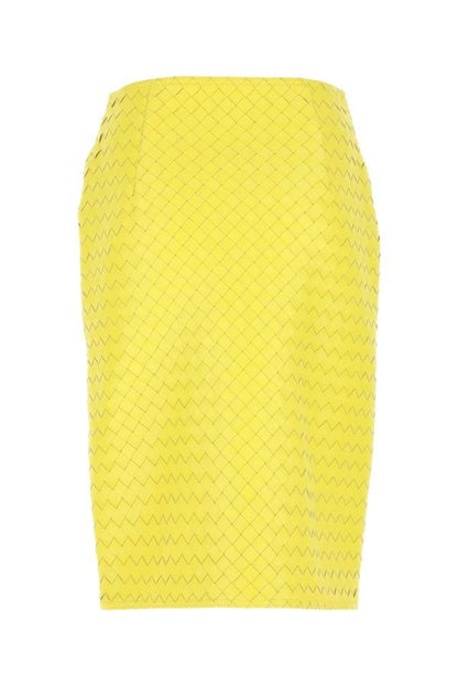 BOTTEGA VENETA | Yellow leather skirt