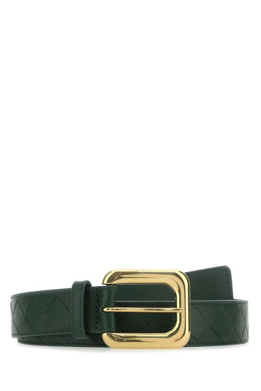 BOTTEGA VENETA | Bottle green leather belt