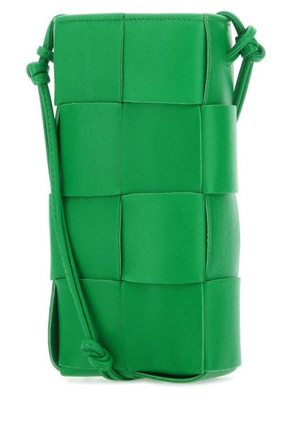 BOTTEGA VENETA | Grass green leather phone case