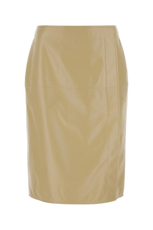 BOTTEGA VENETA | Beige leather skirt