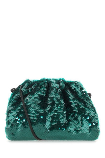 BOTTEGA VENETA | Petrol blue sequins mini Pouch clutch