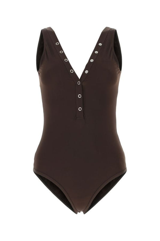 BOTTEGA VENETA | Chocolate stretch nylon swimsuit