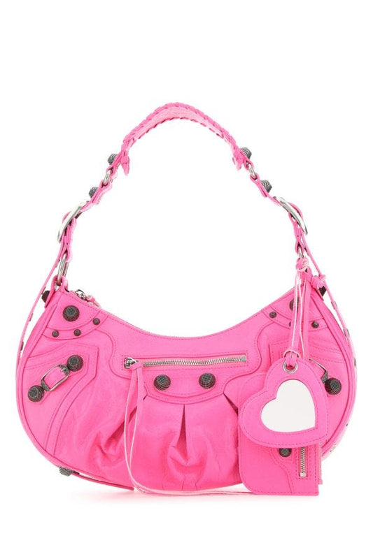 BALENCIAGA | Fluo pink nappa leather Le Cagole S shoulder bag