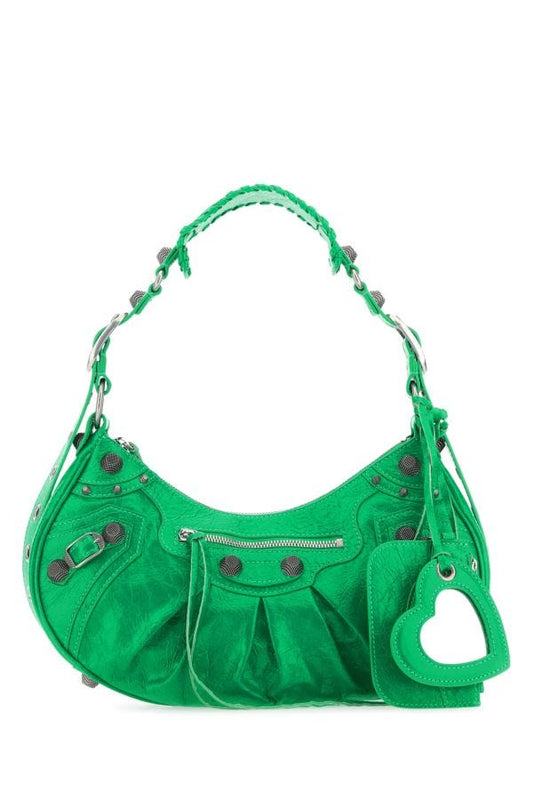 BALENCIAGA | Green nappa leather Le Cagole S shoulder bag