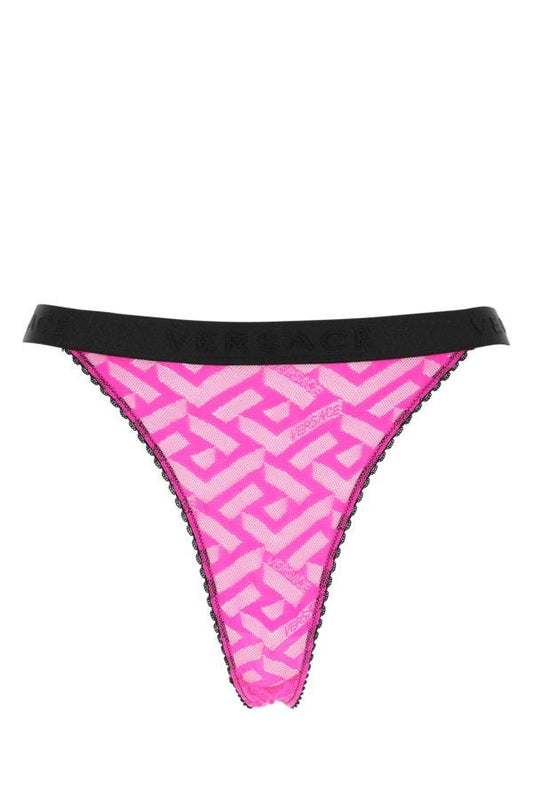 VERSACE | Fuchsia stretch lace thong