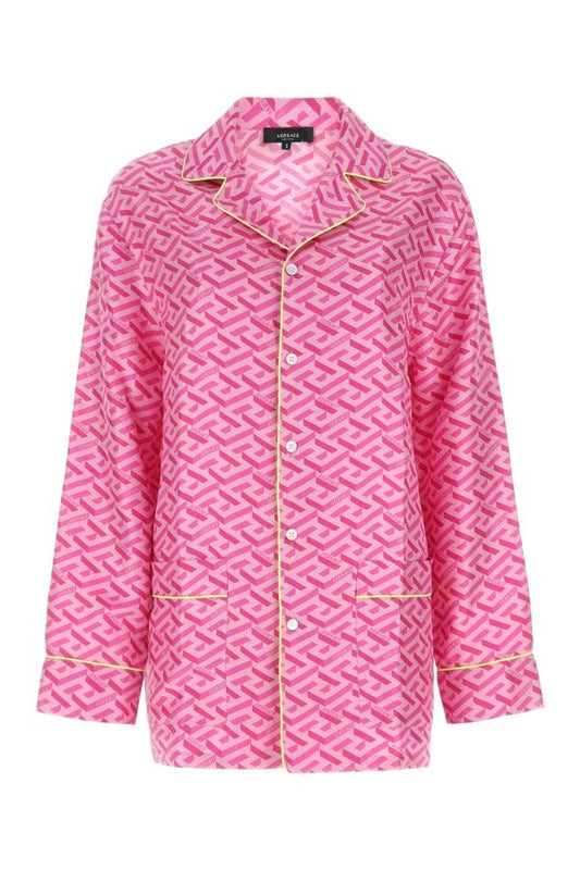VERSACE | Printed satin pijama shirt