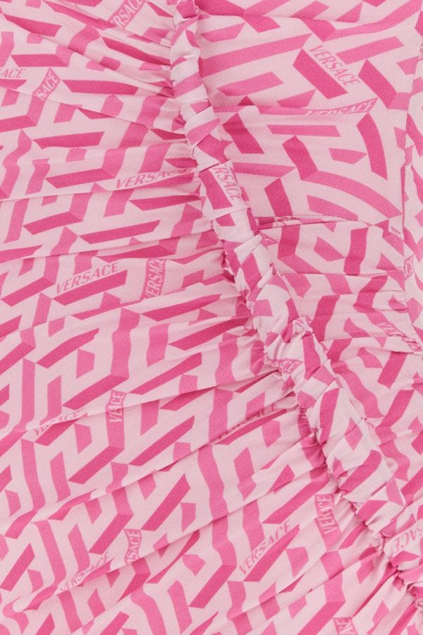 VERSACE | Printed stretch crepe mini dress