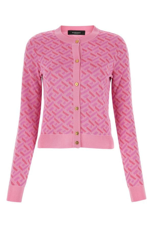 VERSACE | Embroidered jacquard cardigan