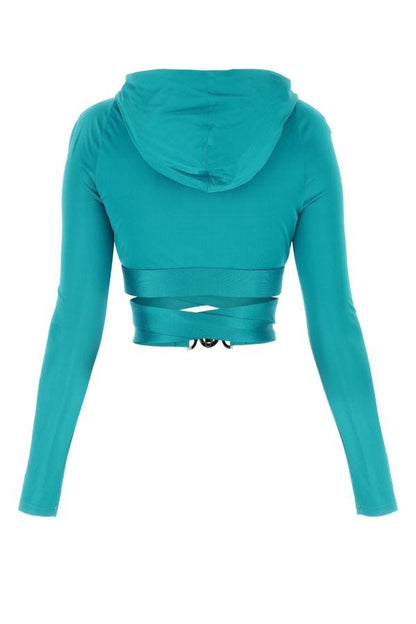 VERSACE | Teal green viscose top