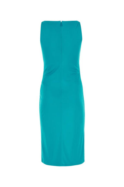 VERSACE | Teal green crepe dress