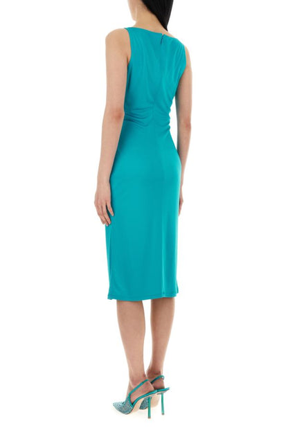 VERSACE | Teal green crepe dress