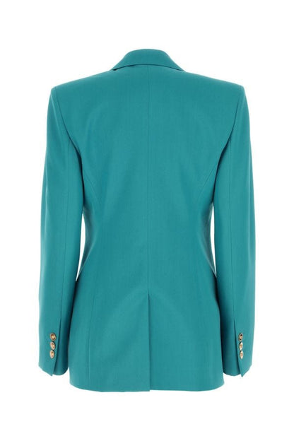 VERSACE | Teal green wool blazer