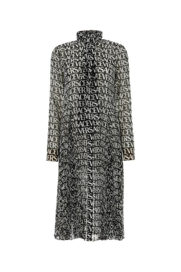 VERSACE | Printed crepe shirt dress