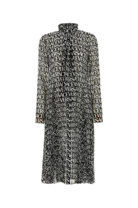 VERSACE | Printed crepe shirt dress